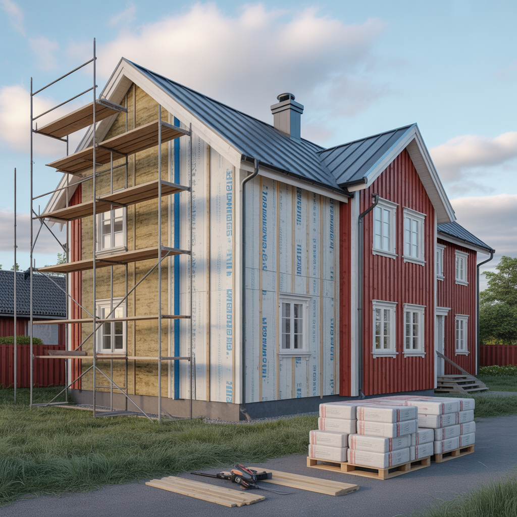 utvandig tillaggsisolering av fasad metoder och kostnad