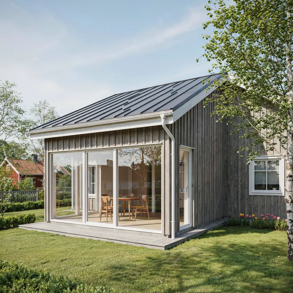 bygga uterum inglasad veranda fjaras kungsbacka halland